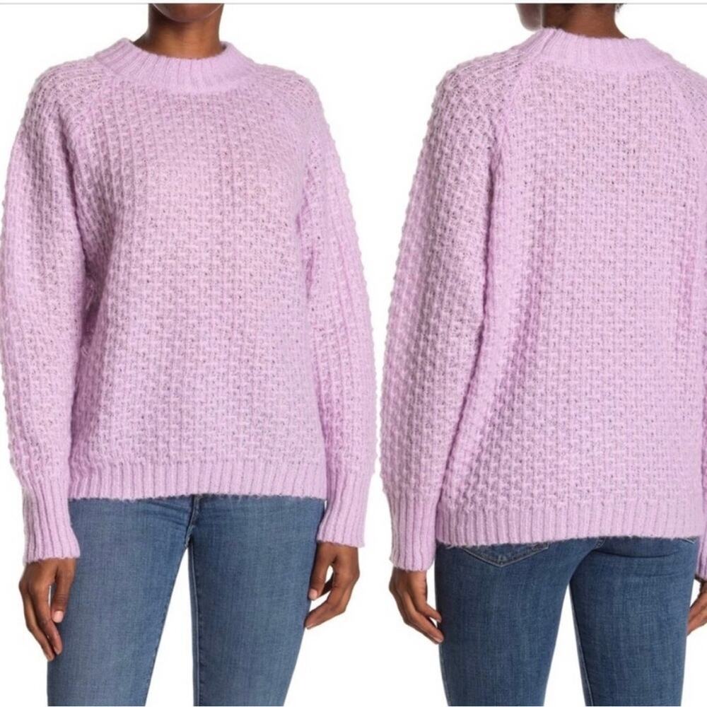 FRNCH PARIS NORHEN‎ TEXTURED PULLOVER SWEATER IN LAVENDER NWT WOMEN'S SIZE S/M